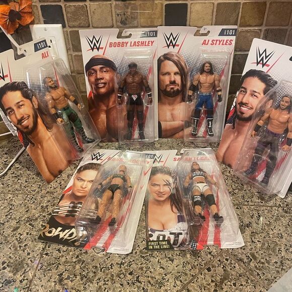 WWE Action Figures set of 6 NIB AJ Styles Bobby Lashley ALI Ronda Sarah - Picture 1 of 14